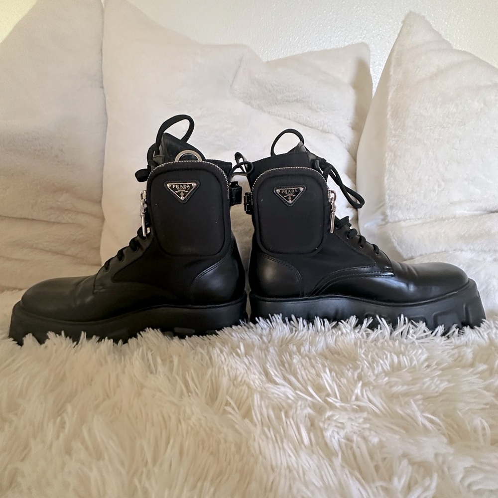 Prada Moto Boots…. Almost brand new